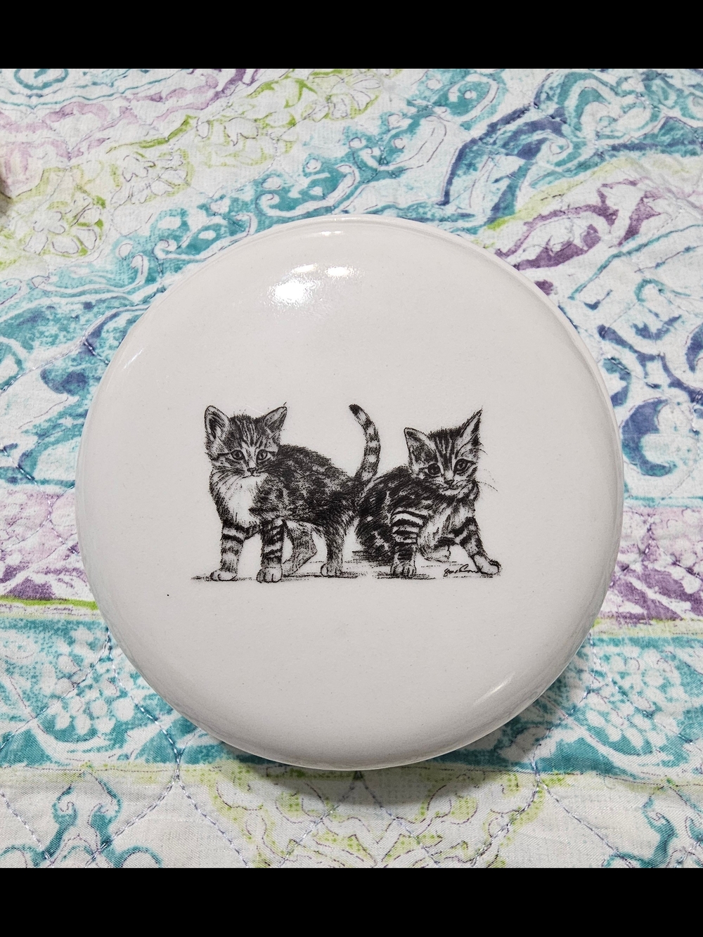 Vintage 'Forty Winks' Trinket Dish Full Of Gold Toned Jewelry